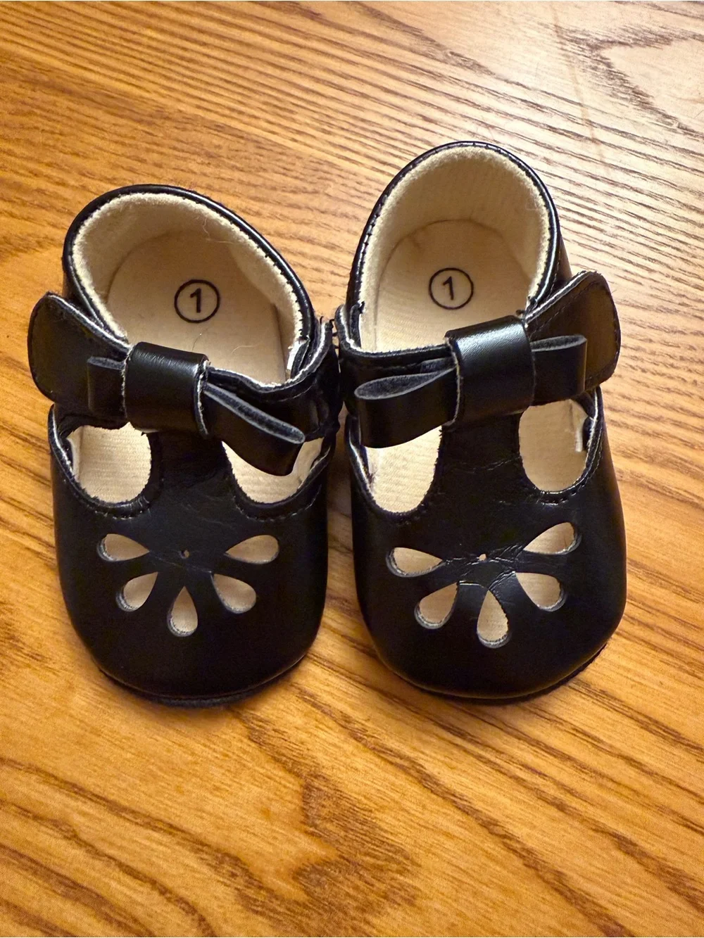 Black Bow-Accent Baby Mary Jane Shoes